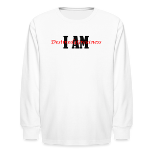 Youth Red I AM Long Sleeve T-Shirt - white