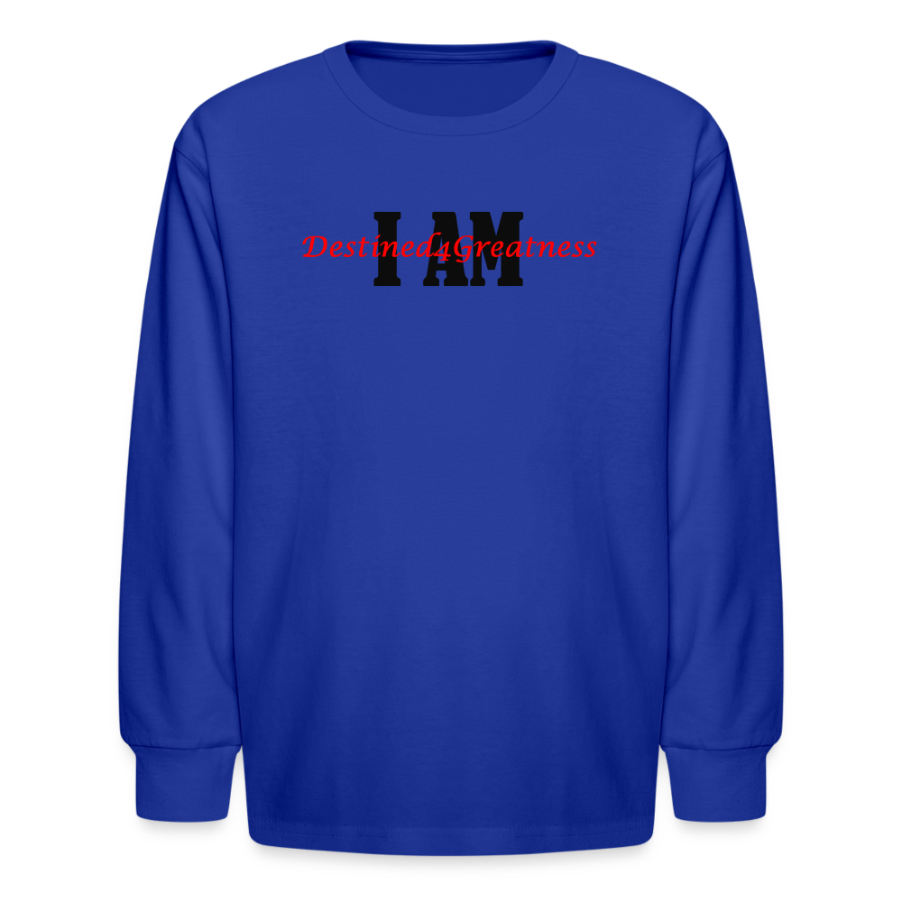 Youth Red I AM Long Sleeve T-Shirt - royal blue