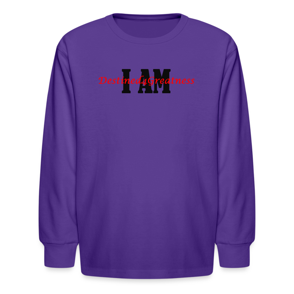 Youth Red I AM Long Sleeve T-Shirt - dark purple