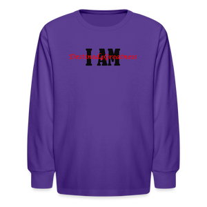 Youth Red I AM Long Sleeve T-Shirt - dark purple