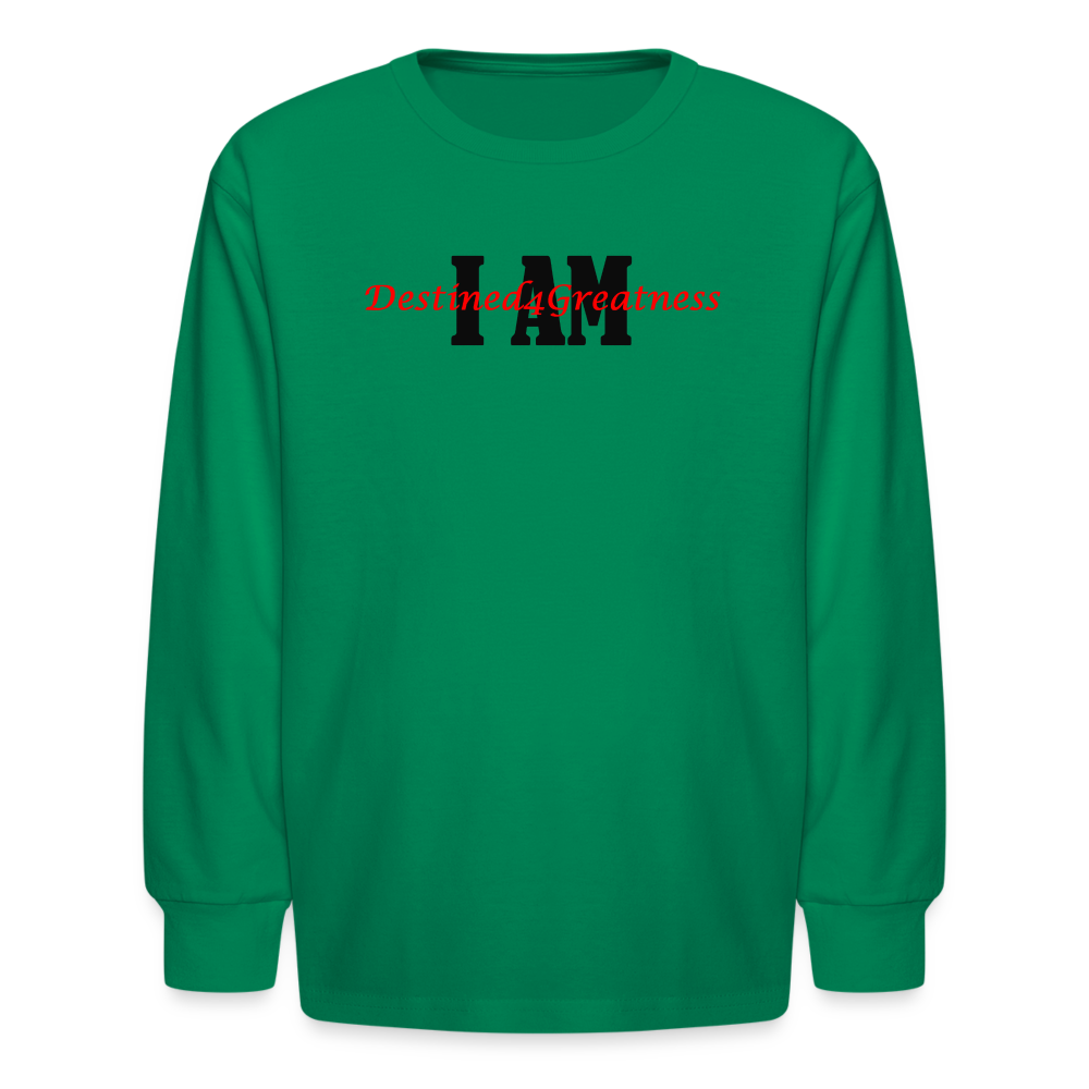 Youth Red I AM Long Sleeve T-Shirt - kelly green