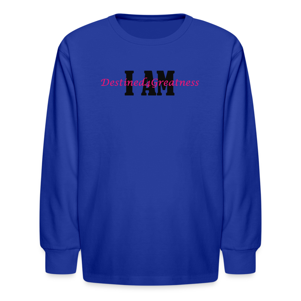 Youth Pink I AM Long Sleeve T-Shirt - royal blue