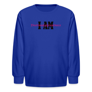 Youth Pink I AM Long Sleeve T-Shirt - royal blue