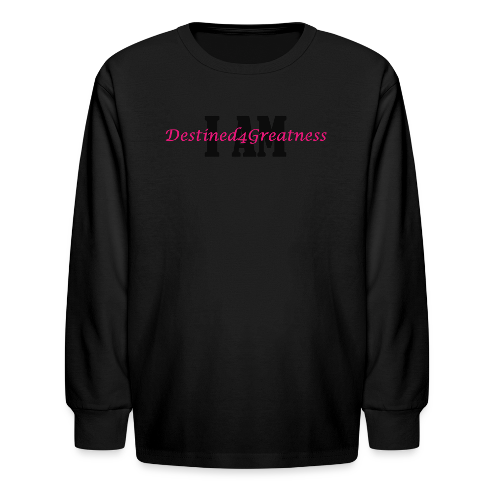 Youth Pink I AM Long Sleeve T-Shirt - black