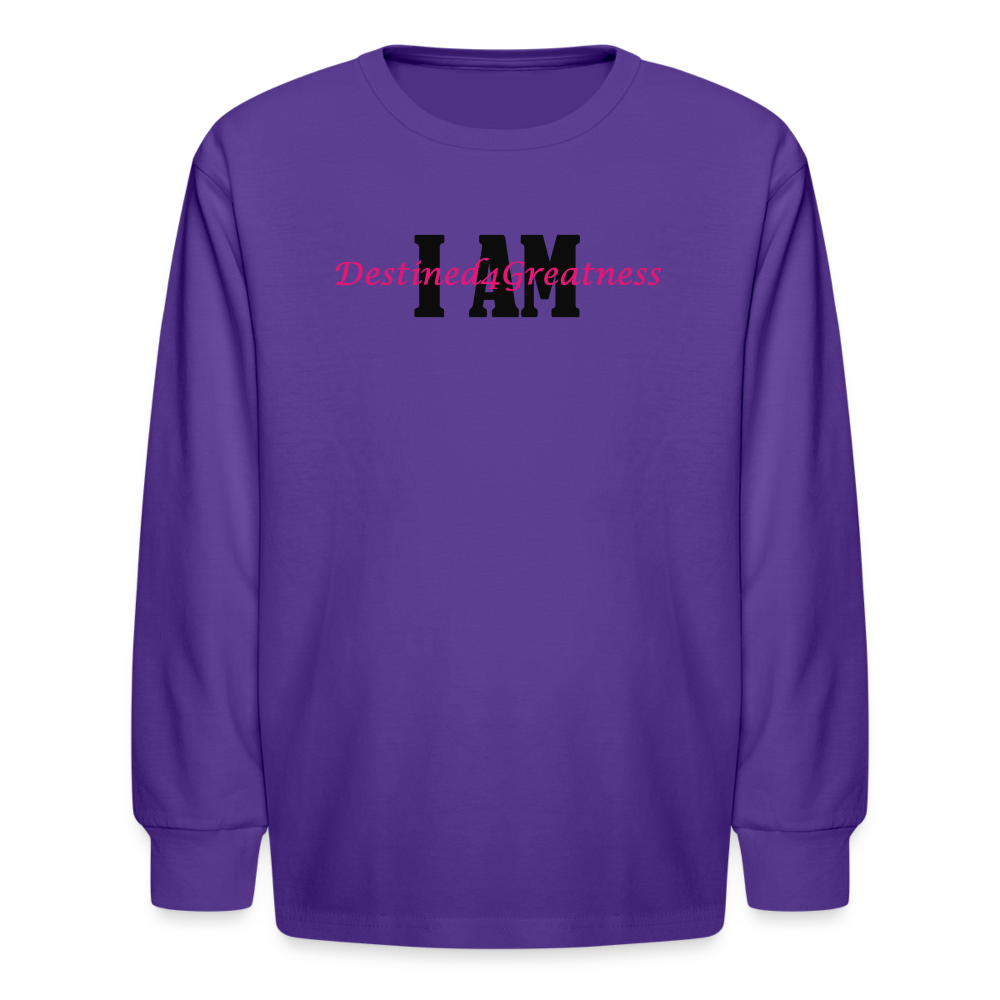 Youth Pink I AM Long Sleeve T-Shirt - dark purple