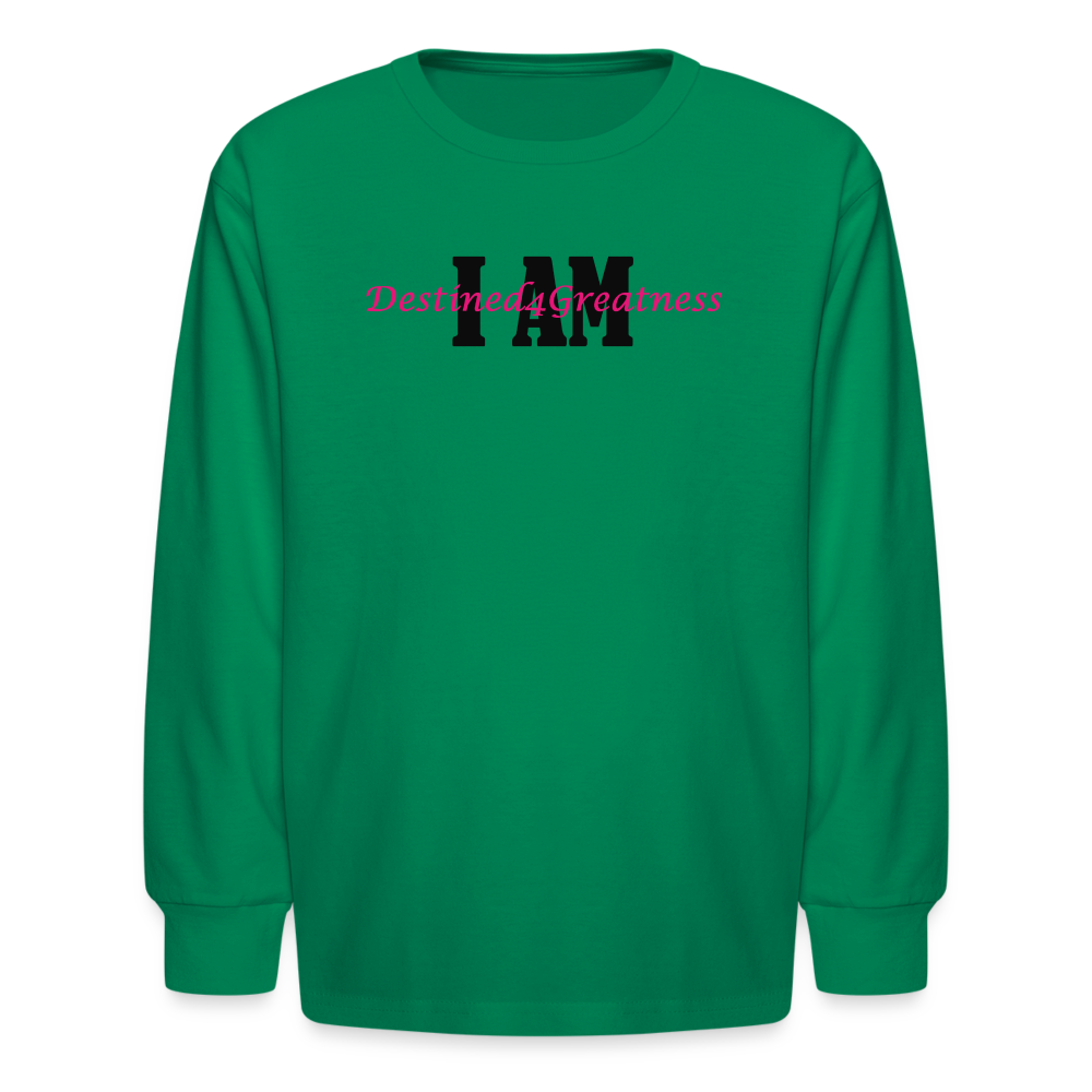 Youth Pink I AM Long Sleeve T-Shirt - kelly green