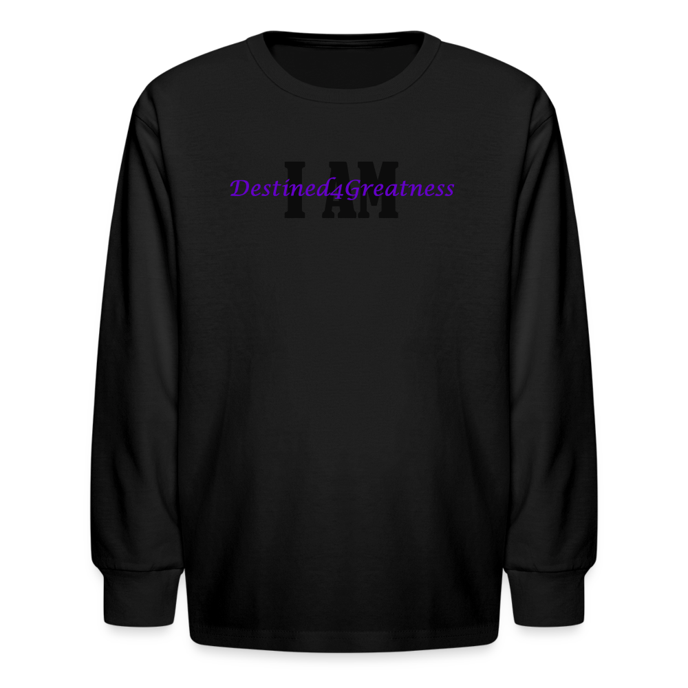 Youth Purple I AM Long Sleeve T-Shirt - black