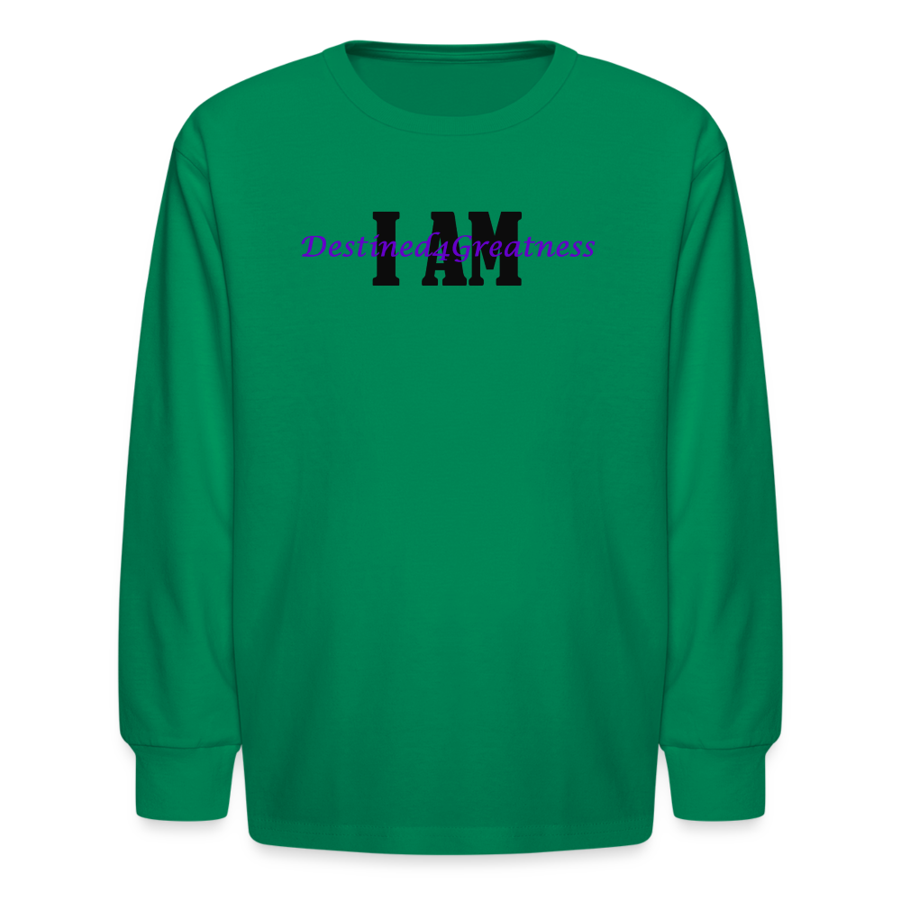 Youth Purple I AM Long Sleeve T-Shirt - kelly green